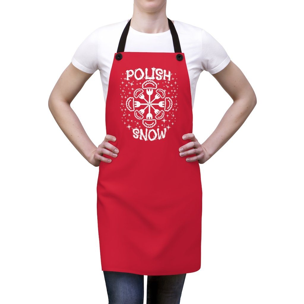 Polish Snow Poly Twill Apron Accessories Printify   