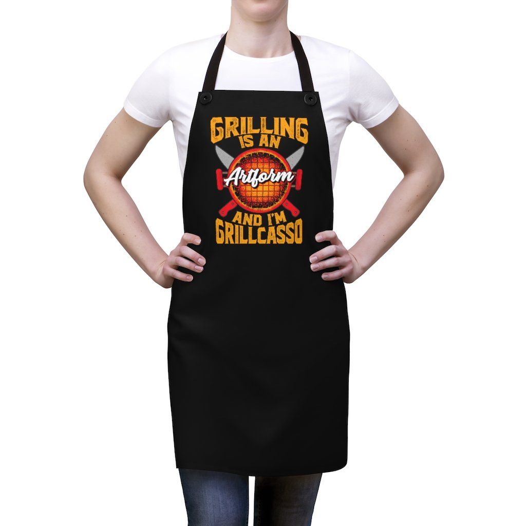 Grilling Poly Twill Apron Accessories Printify   