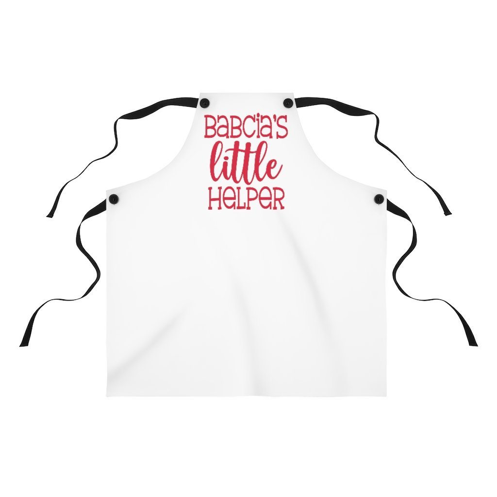 Babcia's Little Helper Poly Twill Apron Accessories Printify   