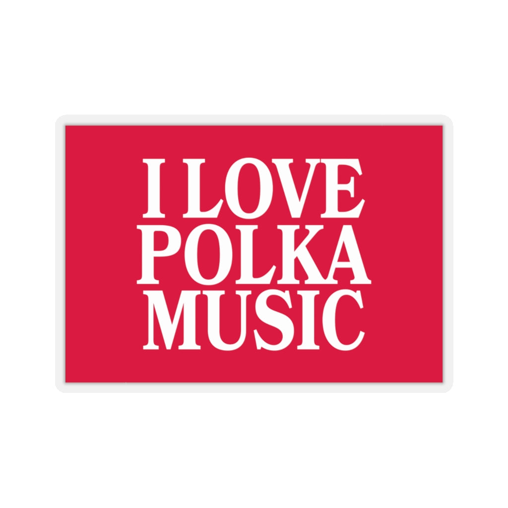 I Love Polka Music Die-Cut Sticker Paper products Printify 3x3" Transparent 