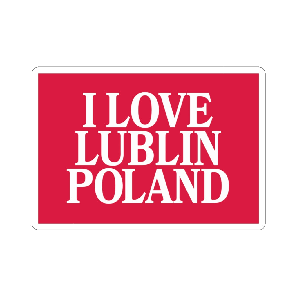 I Love Lublin Poland Sticker Paper products Printify 4x4" White 