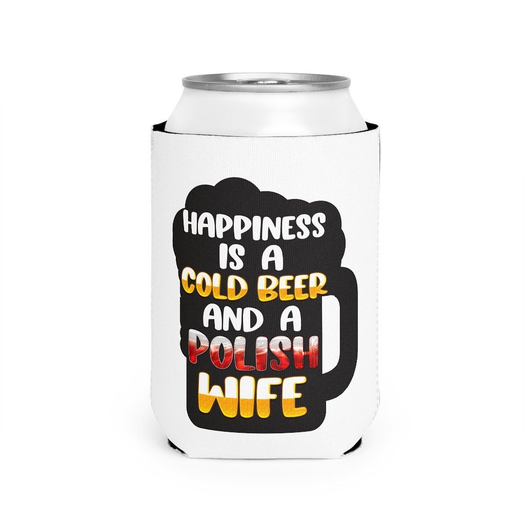 Cold Beer Polish Wife Can Cooler Sleeve Accessories Printify White One size 