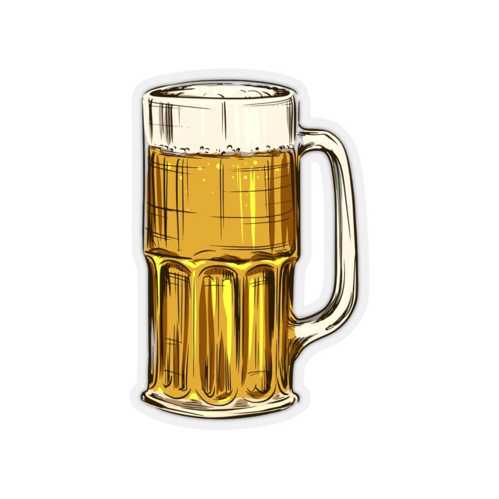 Beer Mug Die-Cut Sticker Paper products Printify 4x4&quot; Transparent 