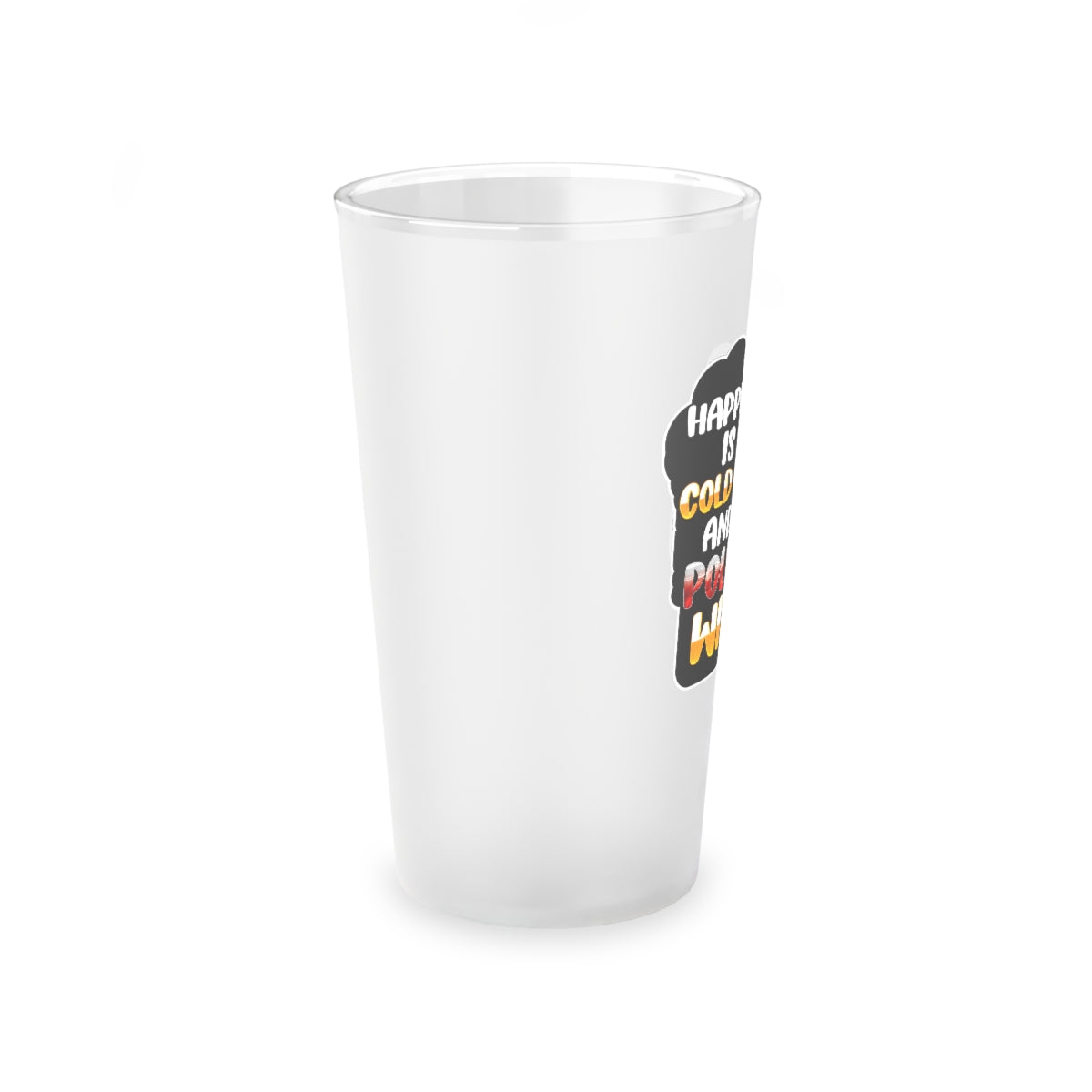 Cold Beer Polish Wife Frosted Pint Glass, 16oz Mug Printify   