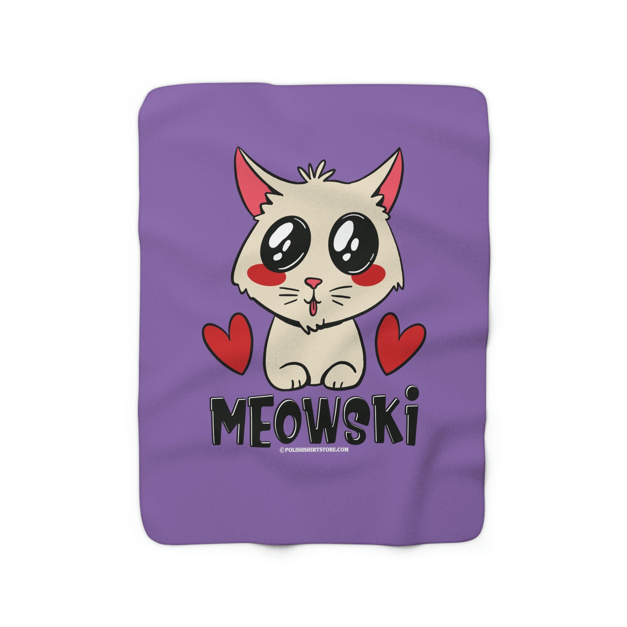 Meowski Cat Lover Sherpa Fleece Blanket Home Decor Printify 50" × 60"  