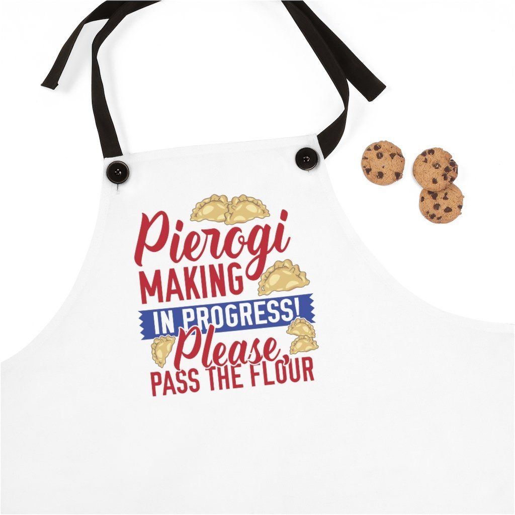 Pierogi Making In Progress Poly Twill Apron Accessories Printify One Size  