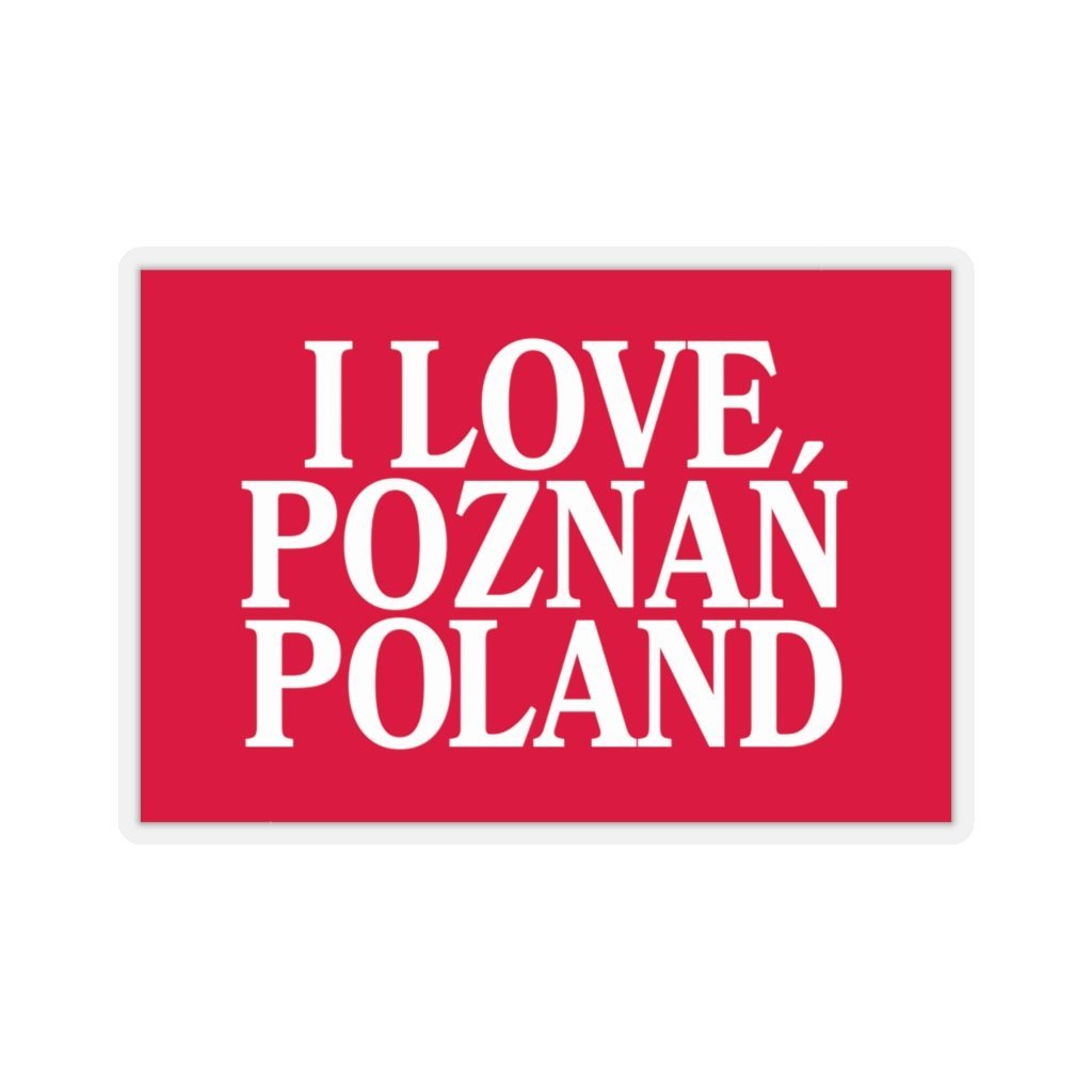 I Love Poznan Poland Sticker Paper products Printify 2x2" Transparent 