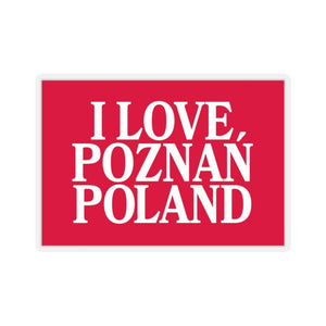 I Love Poznan Poland Sticker - 2x2" / Transparent - Polish Shirt Store