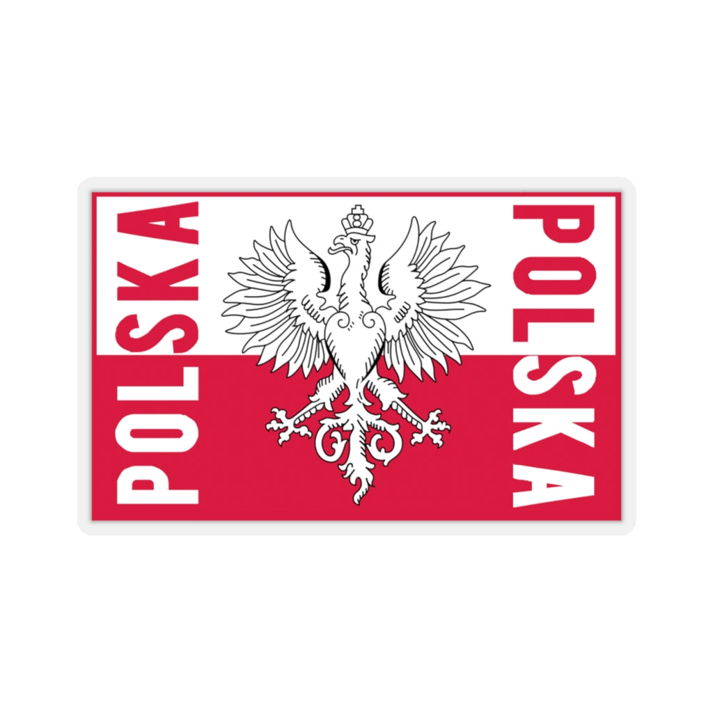 Polska Flag Rectangle Die-Cut Sticker Paper products Printify   