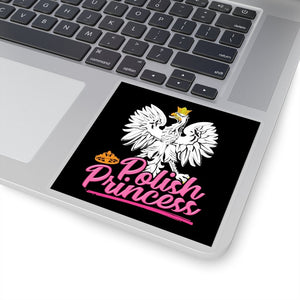 Polish Princess Square Sticker - 4x4" / White - Polish Shirt Store