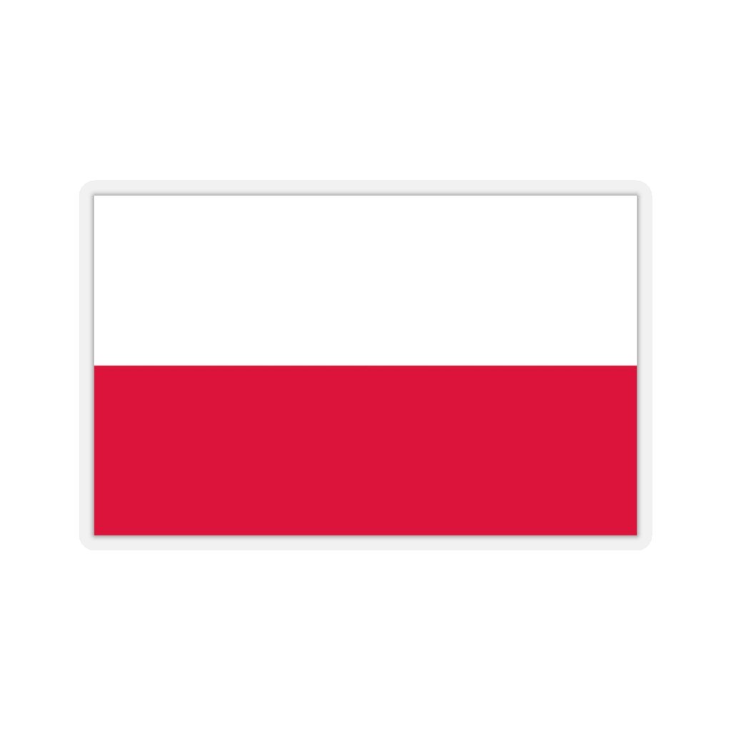 Polish Flag Stickers Paper products Printify 2x2" Transparent 