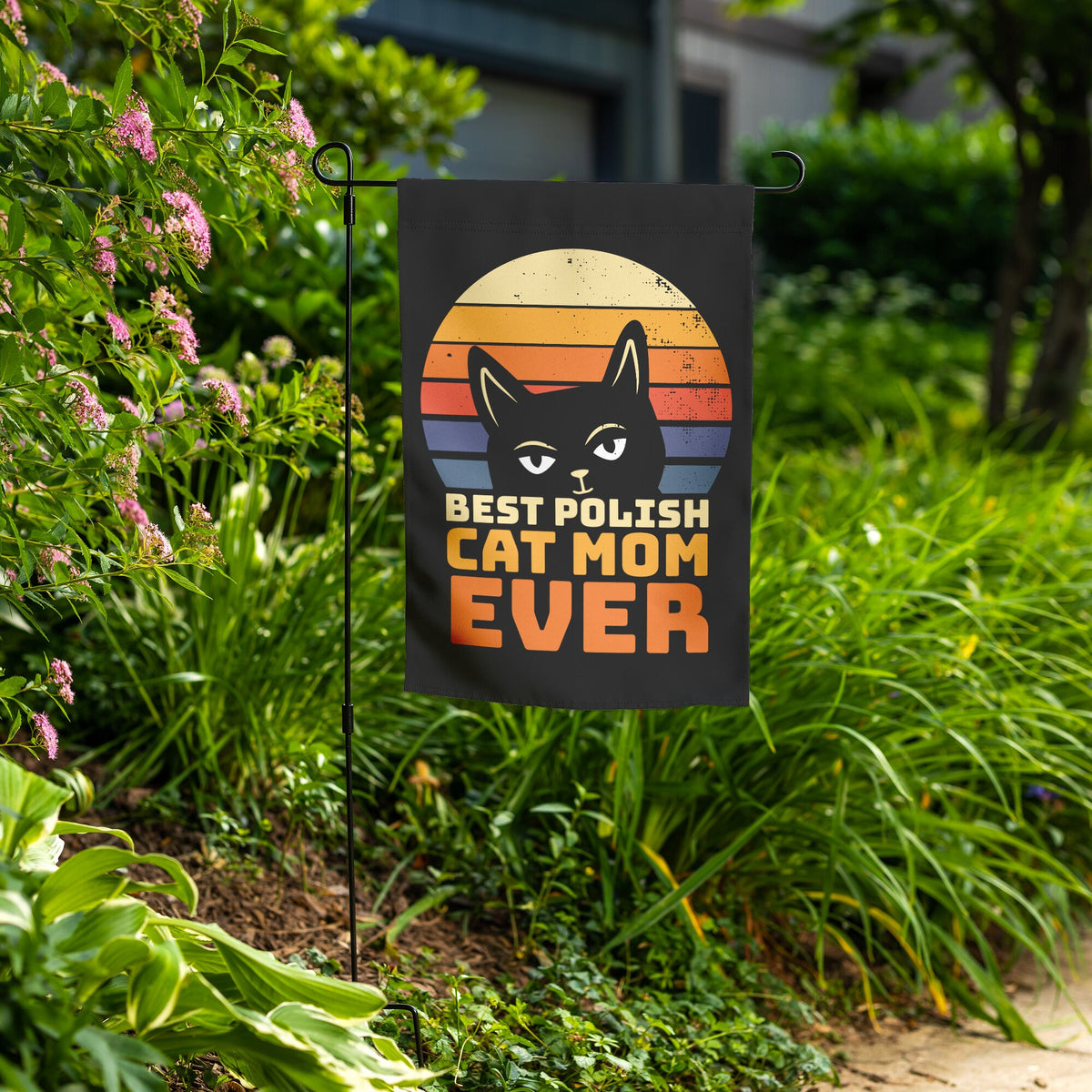 Best Polish Cat Mom Garden Flag Home Goods teelaunch   