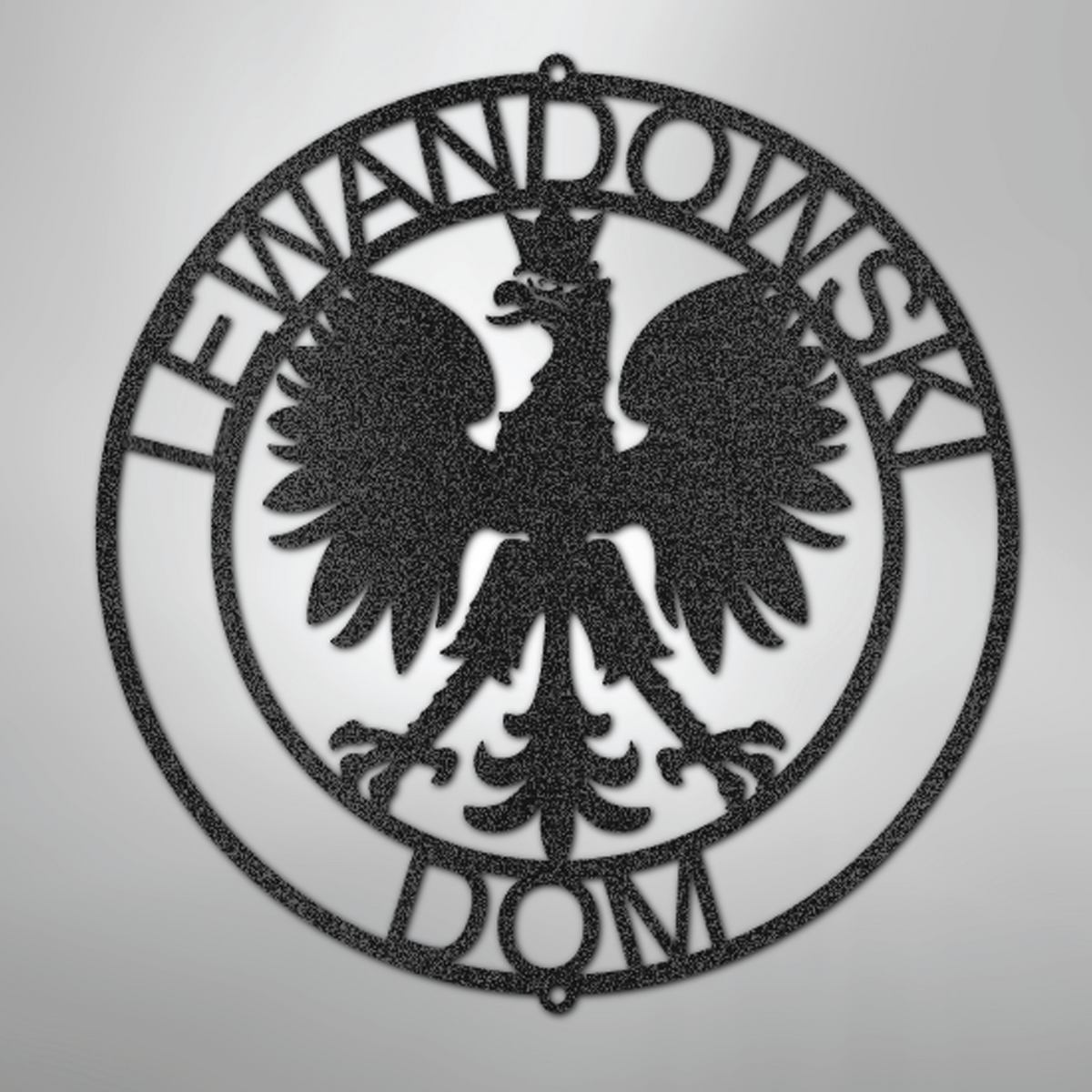 Polish Eagle Ring Monogram Steel Sign Custom My Easy Monogram Black 12&quot; 