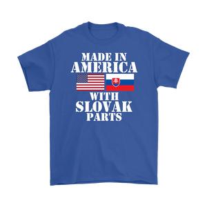 Made In America With Slovak Parts T-Shirt - Gildan Mens T-Shirt / Royal Blue / S - Polish Shirt Store