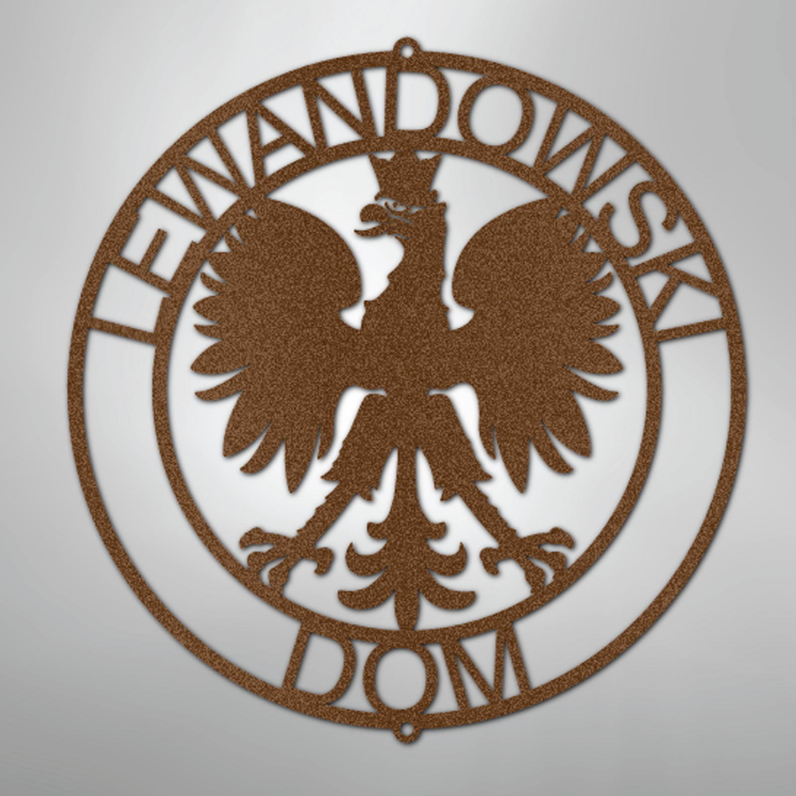 Polish Eagle Ring Monogram Steel Sign Custom My Easy Monogram Copper 12" 