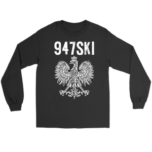 947SKI Michigan Polish Pride - Gildan Long Sleeve Tee / Black / S - Polish Shirt Store