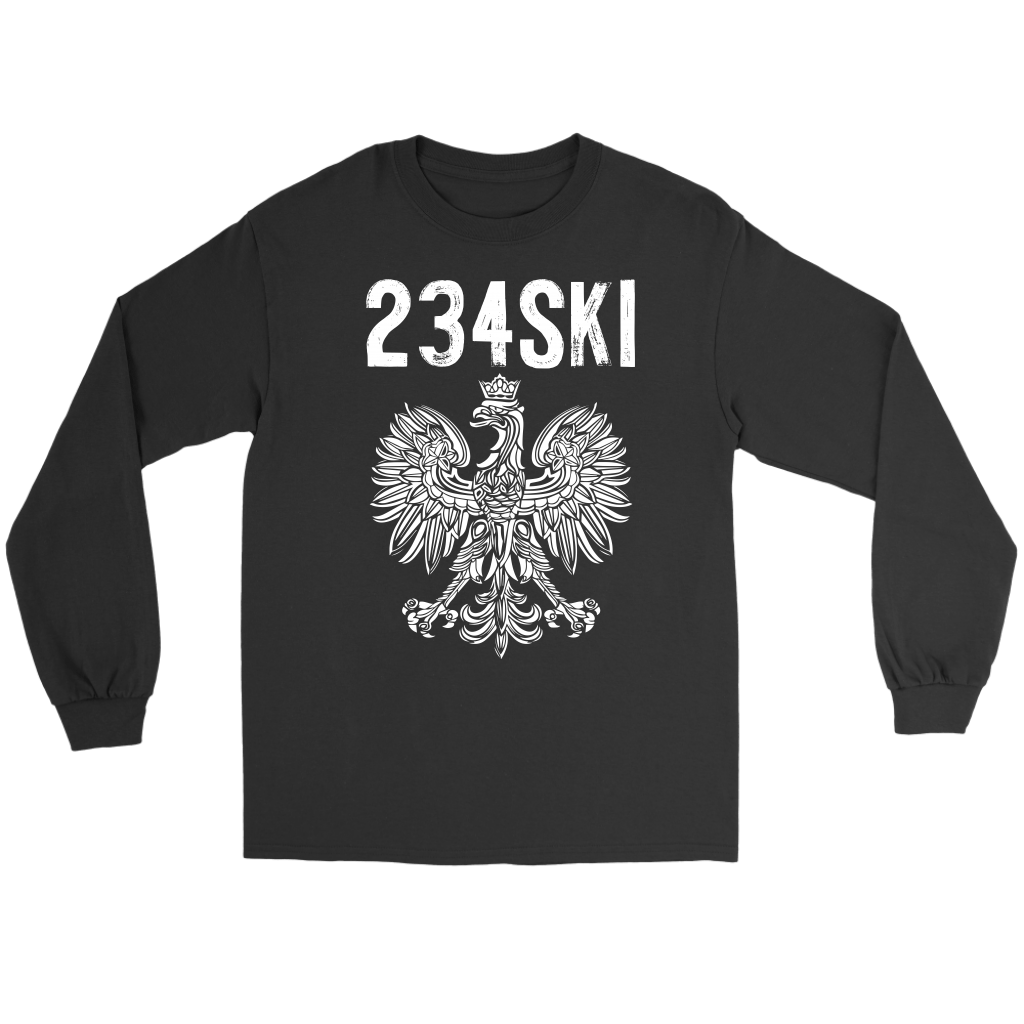 Ohio Polish Pride - Area Code 234 T-shirt teelaunch Gildan Long Sleeve Tee Black S