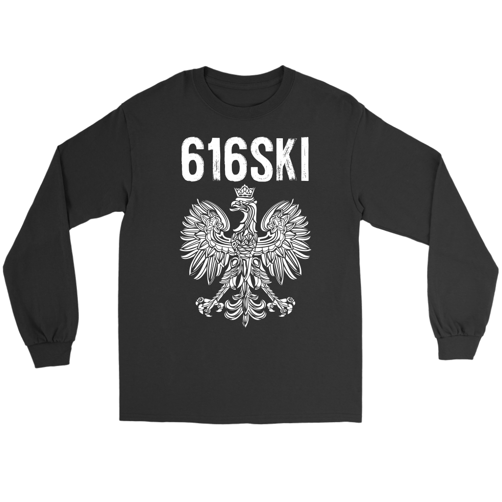 616SKI Grand Rapids Michigan Polish Pride T-shirt teelaunch Gildan Long Sleeve Tee Black S