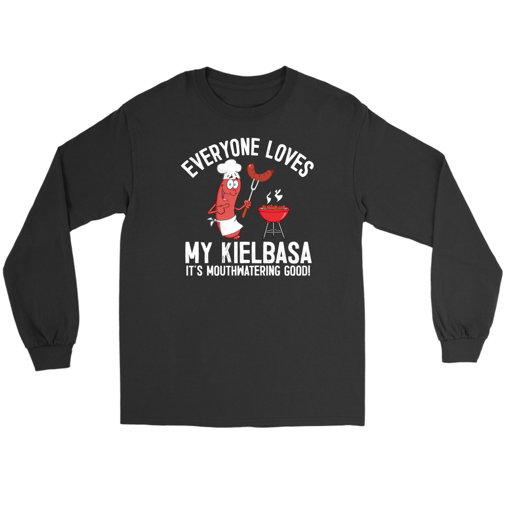 Everyone Loves My Polish Kielbasa T-shirt teelaunch Gildan Long Sleeve Tee Black S