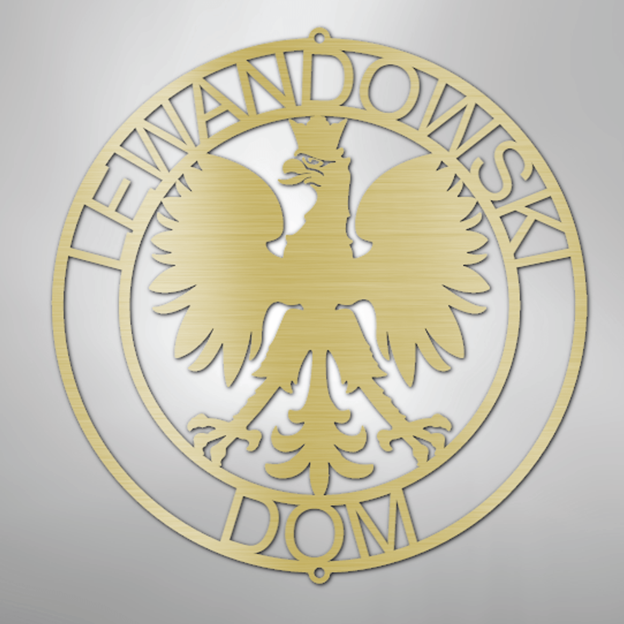 Polish Eagle Ring Monogram Steel Sign Custom My Easy Monogram Gold 12" 