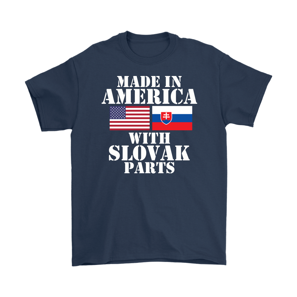 Made In America With Slovak Parts T-Shirt T-shirt teelaunch Gildan Mens T-Shirt Navy S