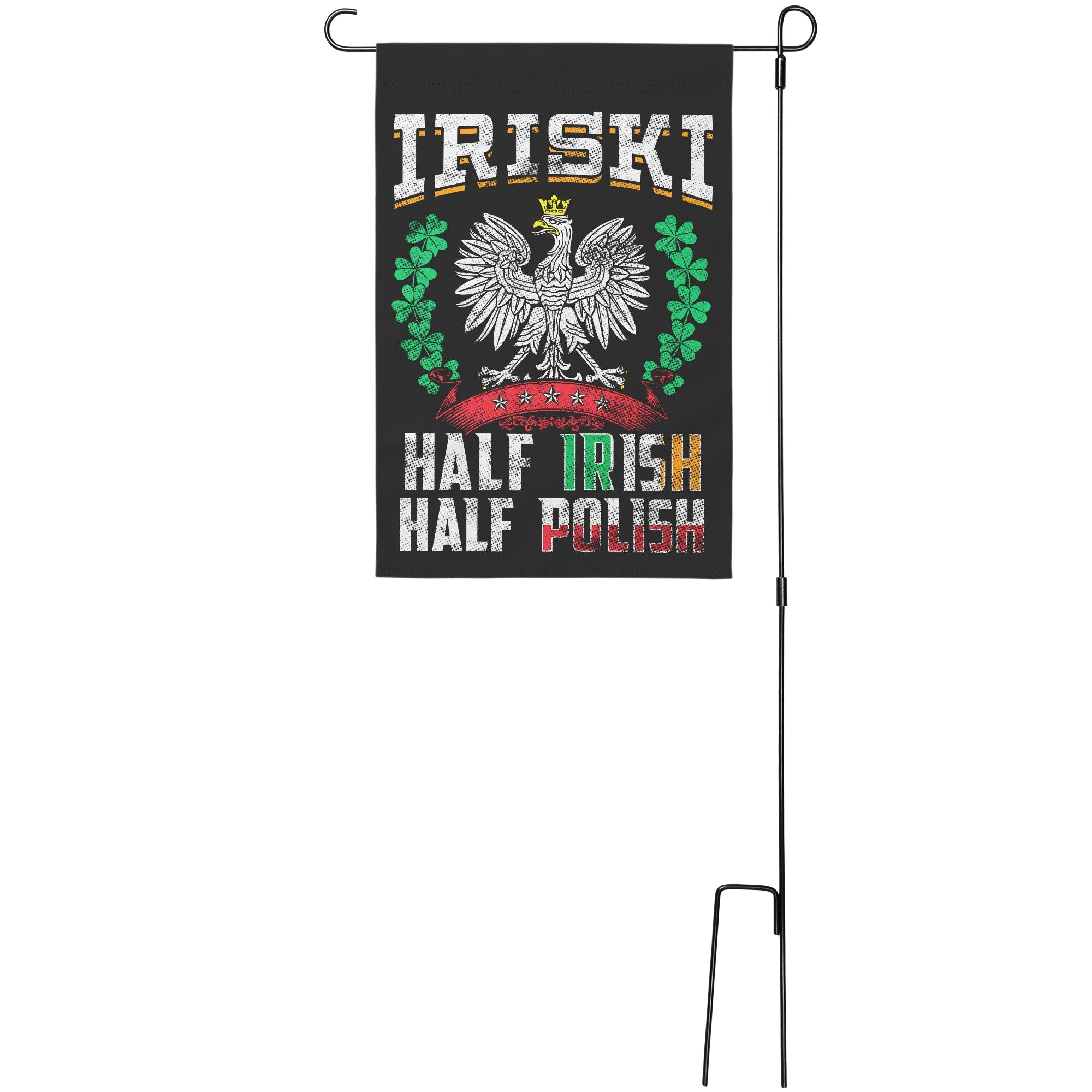 Iriski Garden Flag Home Goods teelaunch With Stand  