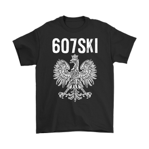 Binghamton NY - 607 Area Code - Polish Pride - Gildan Mens T-Shirt / Black / S - Polish Shirt Store