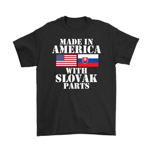 Made In America With Slovak Parts T-Shirt - Gildan Mens T-Shirt / Black / S - Polish Shirt Store