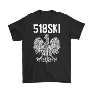 Albany New York - 518 Area Code - Polish Pride - Gildan Mens T-Shirt / Black / S - Polish Shirt Store