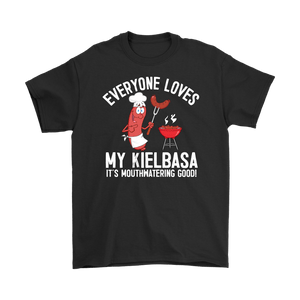 Everyone Loves My Polish Kielbasa - Gildan Mens T-Shirt / Black / S - Polish Shirt Store