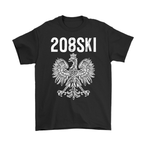Idaho Polish American Pride - 208 Area Code - Gildan Mens T-Shirt / Black / S - Polish Shirt Store