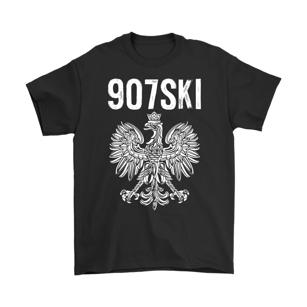 Alaska - 907 Area Code - Polish Pride T-shirt teelaunch Gildan Mens T-Shirt Black S