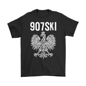 Alaska - 907 Area Code - Polish Pride - Gildan Mens T-Shirt / Black / S - Polish Shirt Store