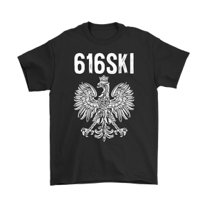 616SKI Grand Rapids Michigan Polish Pride - Gildan Mens T-Shirt / Black / S - Polish Shirt Store