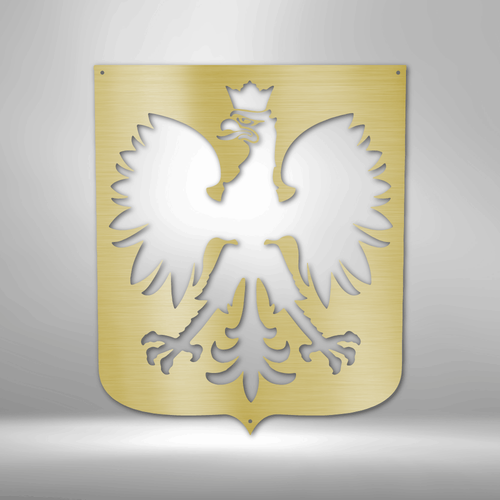 Polish Eagle Steel Sign Custom My Easy Monogram Gold 12" 