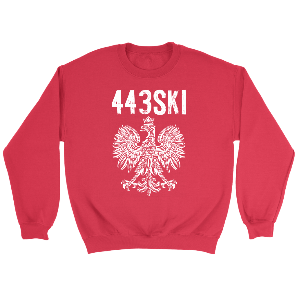 Maryland Area Code 443 Polish Pride T-shirt teelaunch Crewneck Sweatshirt Red S