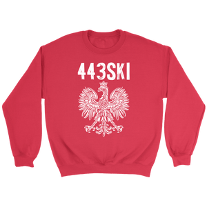 Maryland Area Code 443 Polish Pride - Crewneck Sweatshirt / Red / S - Polish Shirt Store
