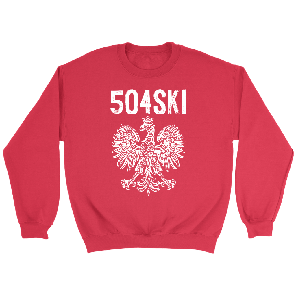 504SKI Louisiana Polish Pride T-shirt teelaunch Crewneck Sweatshirt Red S