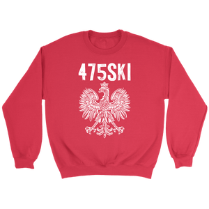 Bridgeport Connecticut - 475 Area Code - Polish Pride - Crewneck Sweatshirt / Red / S - Polish Shirt Store