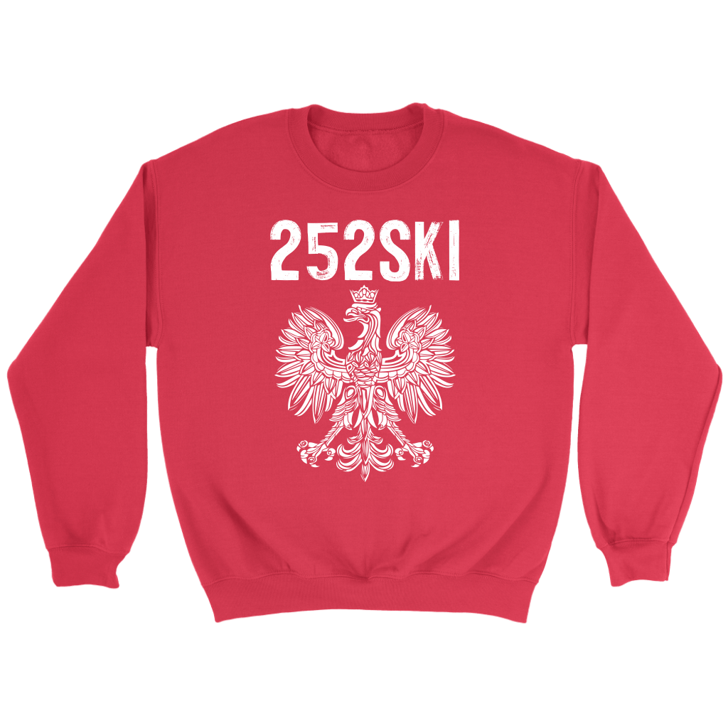 North Carolina Polish Pride - 252 Area Code T-shirt teelaunch Crewneck Sweatshirt Red S