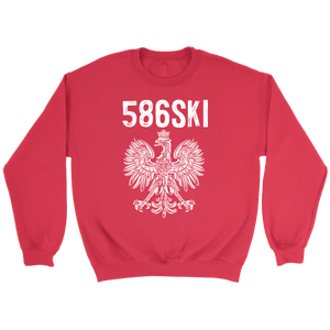 586SKI Warren Michigan Polish Pride - Crewneck Sweatshirt / Red / S - Polish Shirt Store