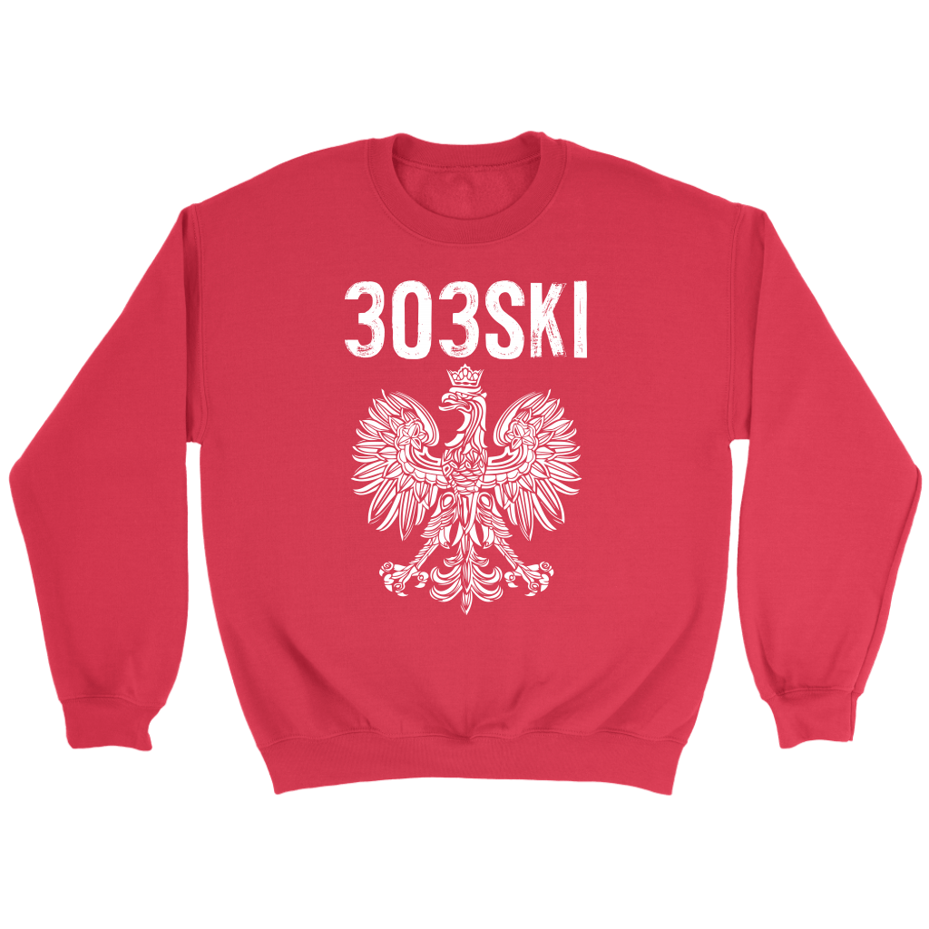 303SKI Denver Colorado Polish Pride T-shirt teelaunch Crewneck Sweatshirt Red S