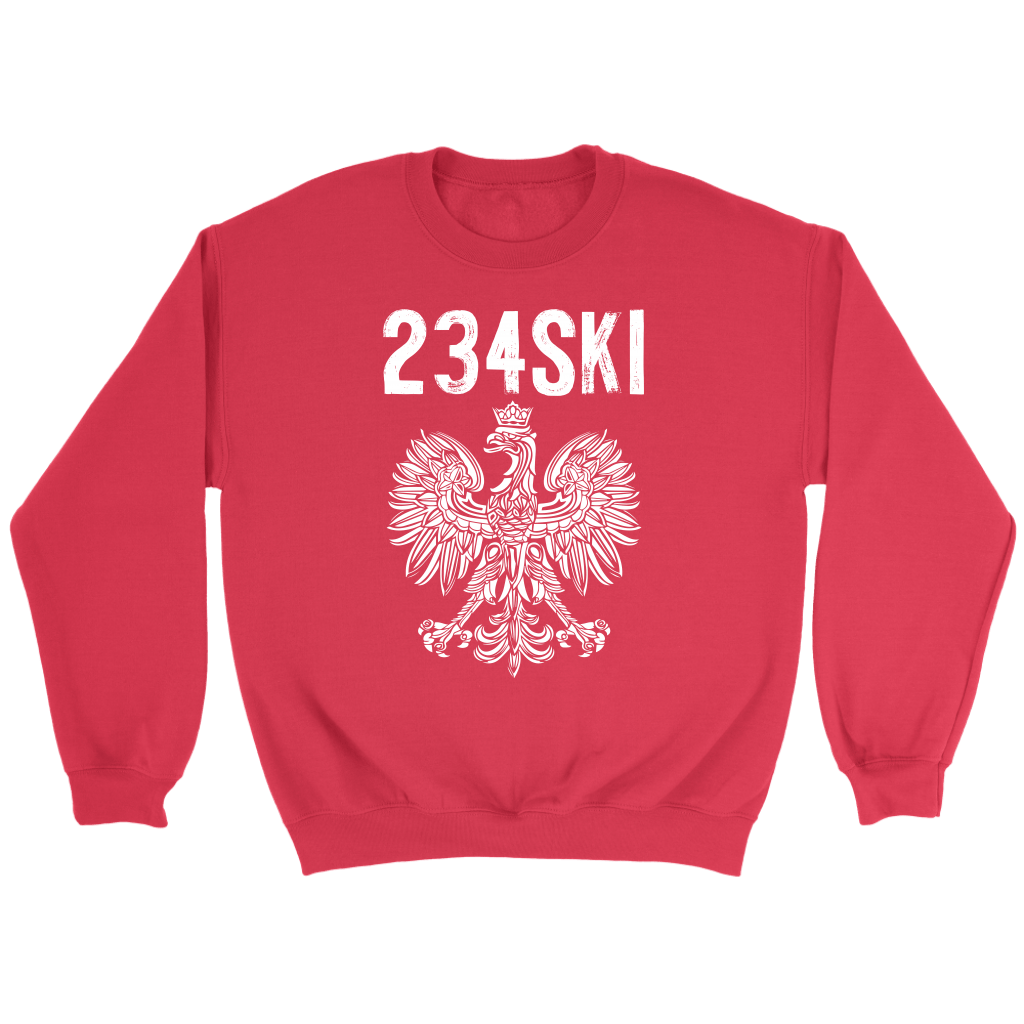 Ohio Polish Pride - Area Code 234 T-shirt teelaunch Crewneck Sweatshirt Red S