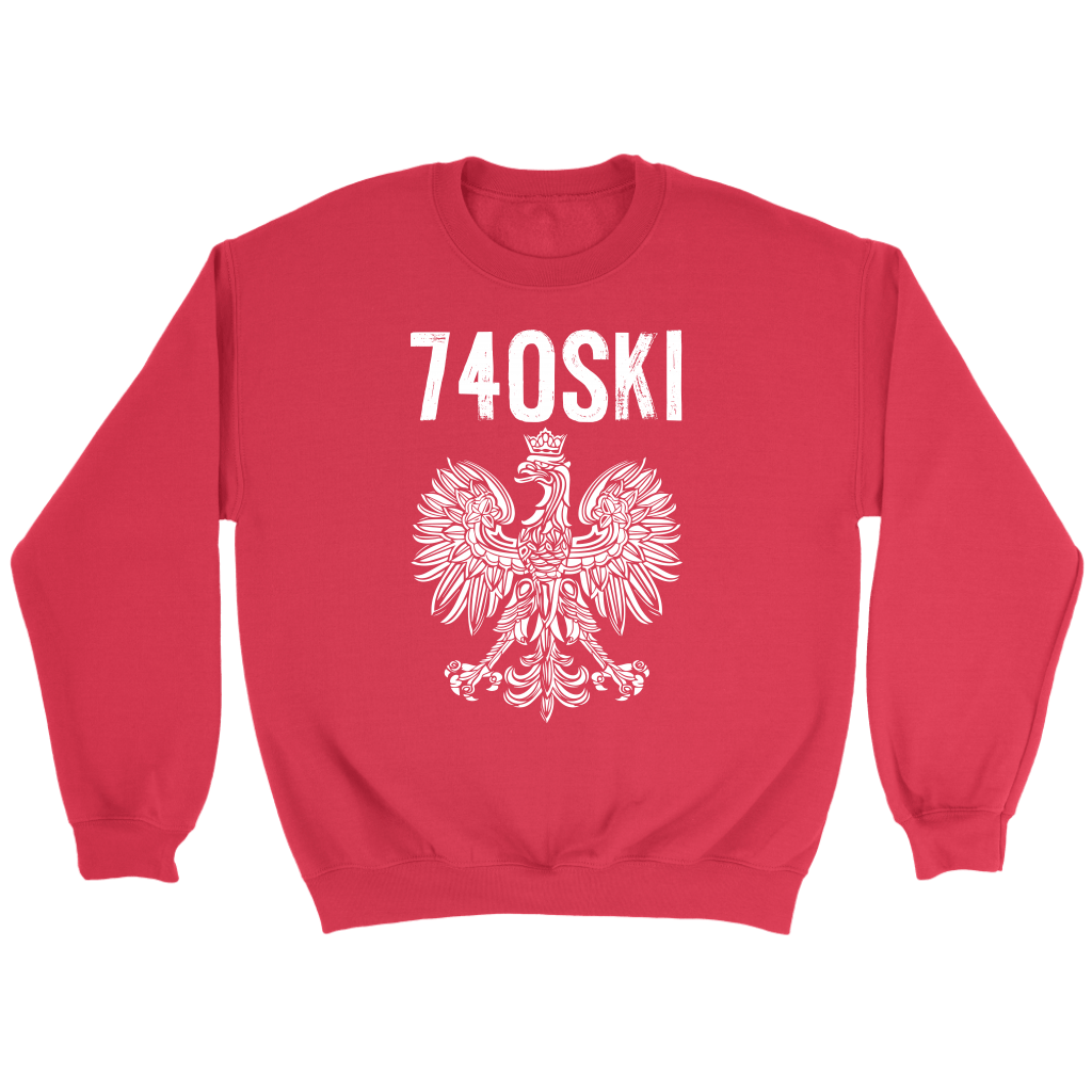 teelaunch Newark Ohio - 740 Area Code Crewneck Sweatshirt / Red / XL