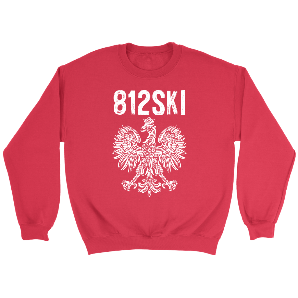 812SKI Indiana Polish Pride T-shirt teelaunch Crewneck Sweatshirt Red S