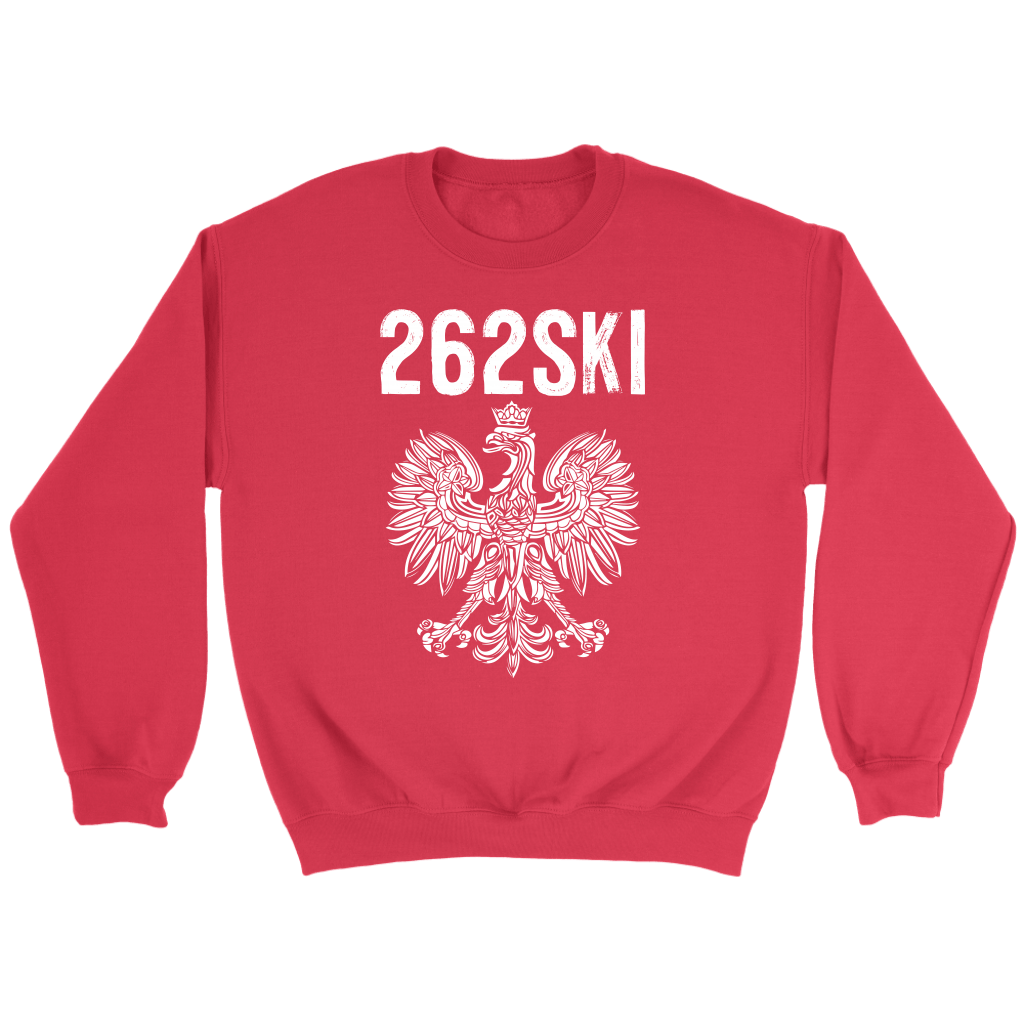 Wisconsin Polish Pride - 262 Area Code T-shirt teelaunch Crewneck Sweatshirt Red S
