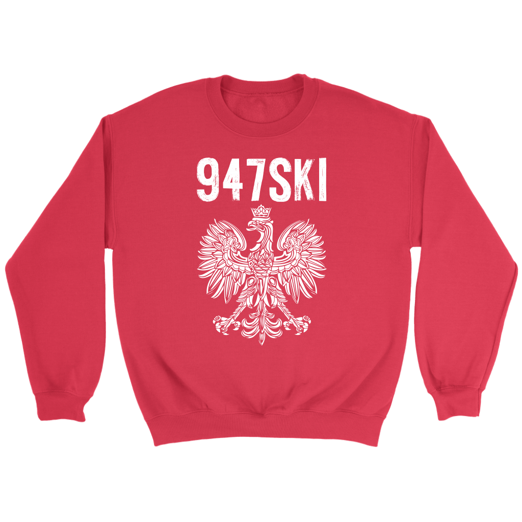 947SKI Michigan Polish Pride T-shirt teelaunch Crewneck Sweatshirt Red S