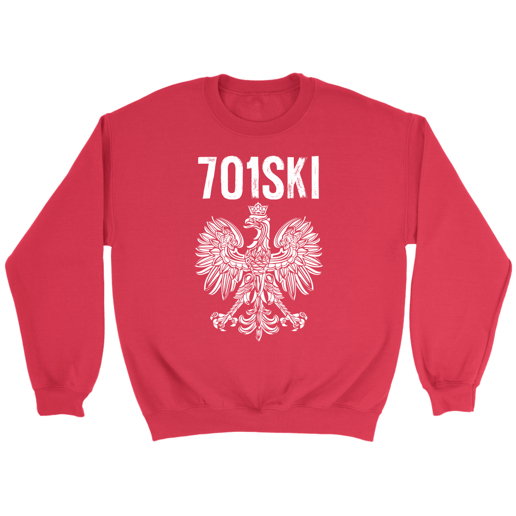 North Dakota - 701 Area Code - Polish Pride T-shirt teelaunch Crewneck Sweatshirt Red S