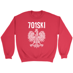 North Dakota - 701 Area Code - Polish Pride - Crewneck Sweatshirt / Red / S - Polish Shirt Store