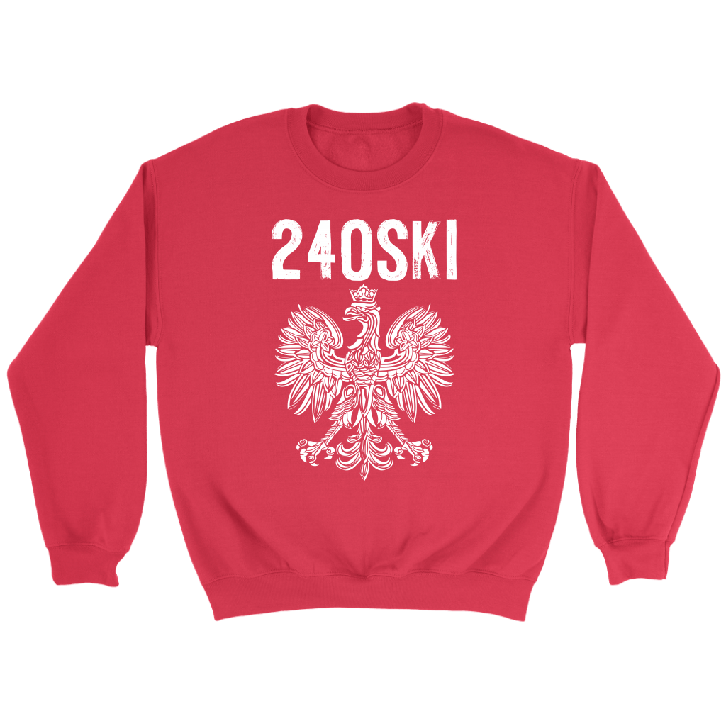 Maryland Area Code 240 Polish Pride T-shirt teelaunch Crewneck Sweatshirt Red S